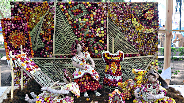 Carved radished on display in Oaxaca, Mexico, for the night of the radishes.