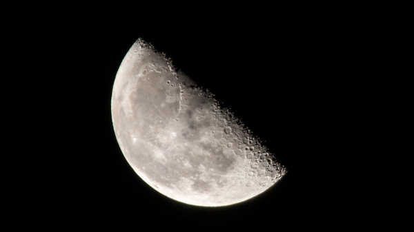 Craters on the Moon’s surface at Third Quarter.